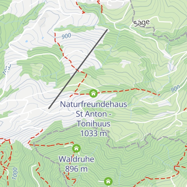 Map of Naturfreundehaus St Anton - Tönihuus
