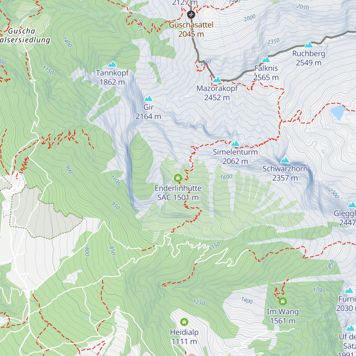 Enderlinhütte SAC map