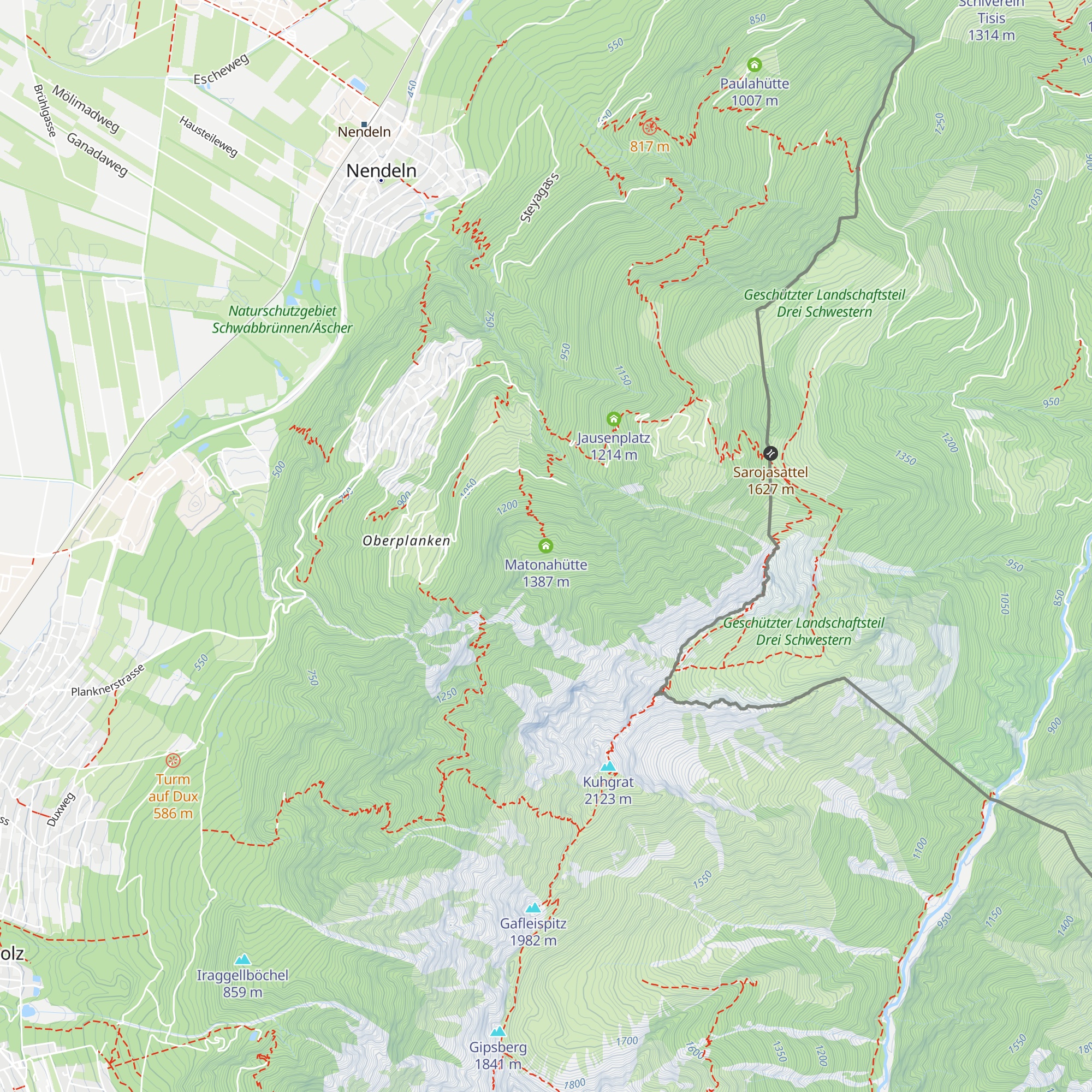 Matonahütte map