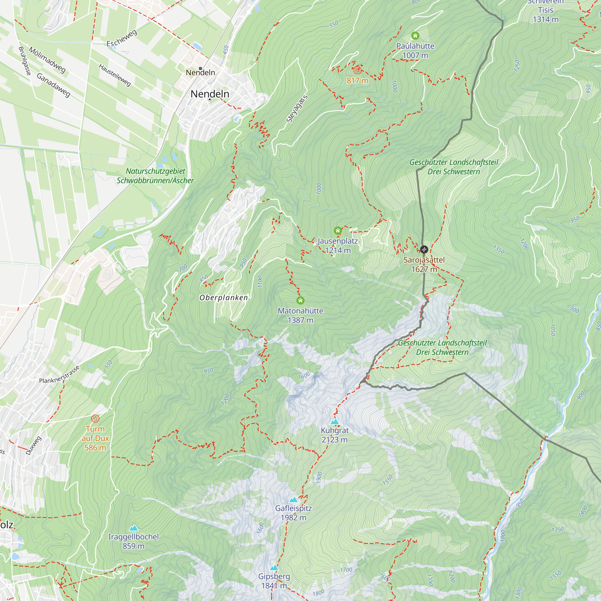 Matonahütte map