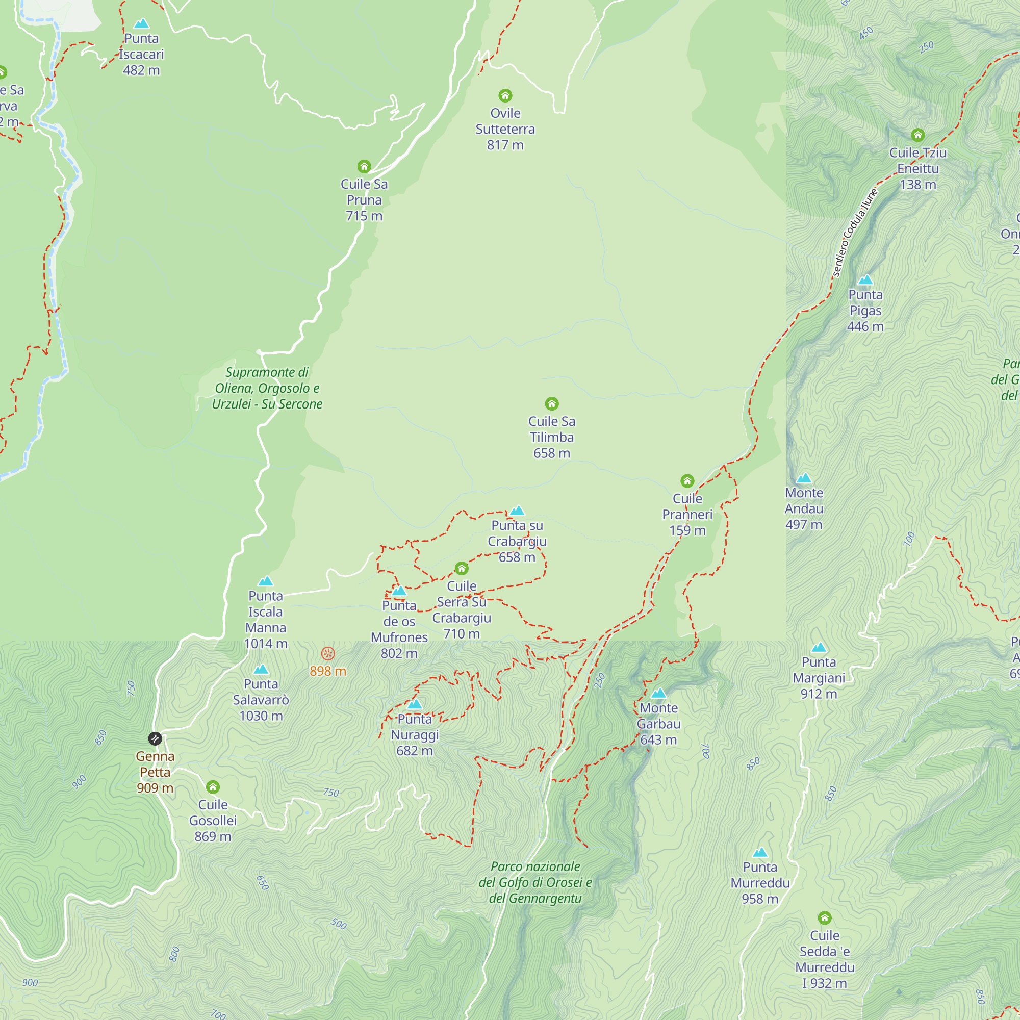 Cuile Su Monte Istagiau map