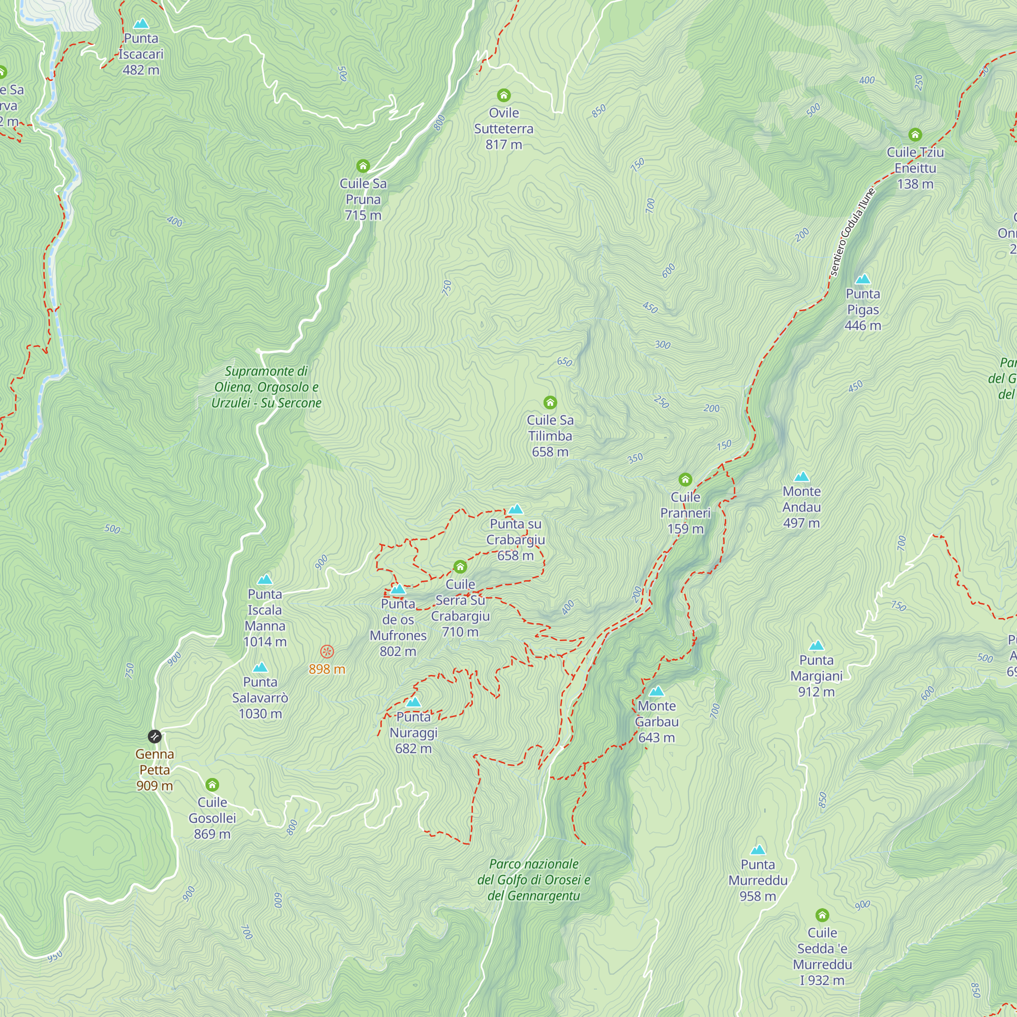 Cuile Su Monte Istagiau map