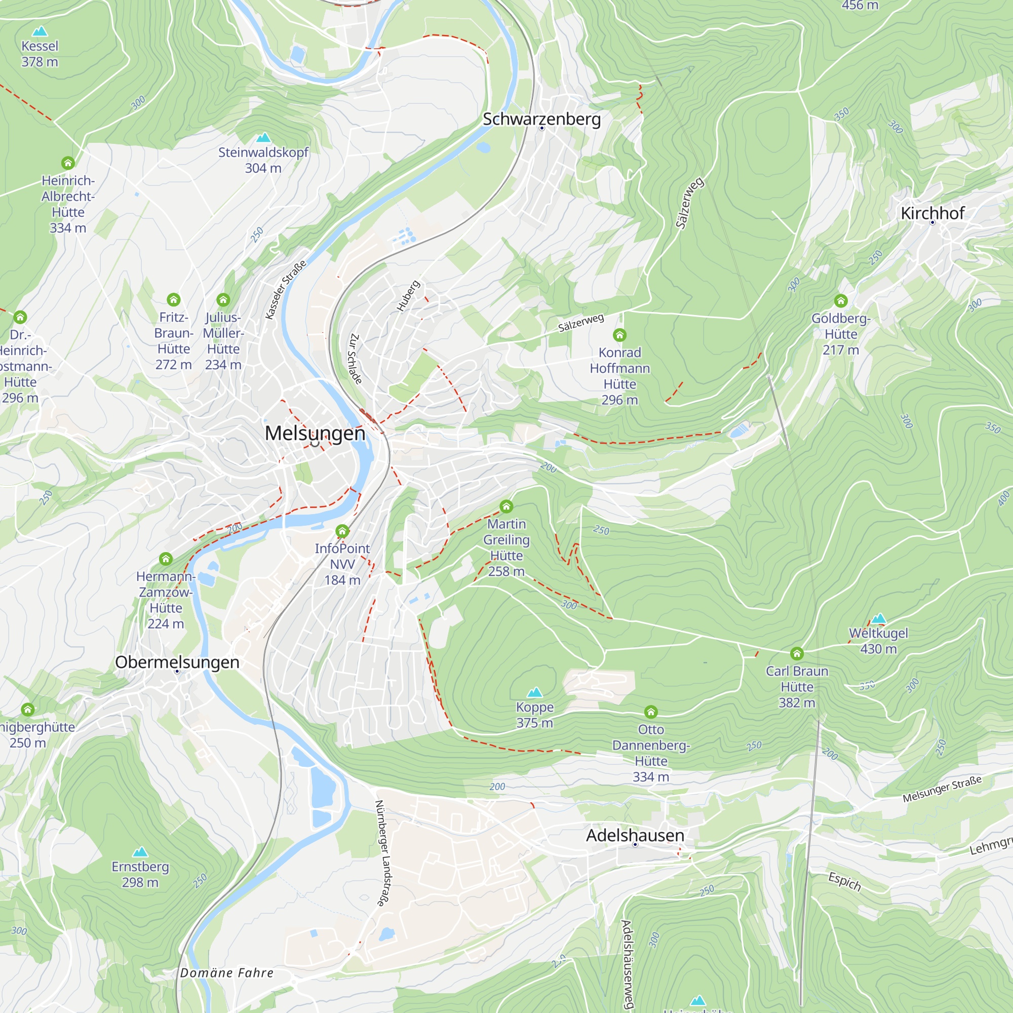Martin Greiling Hütte map