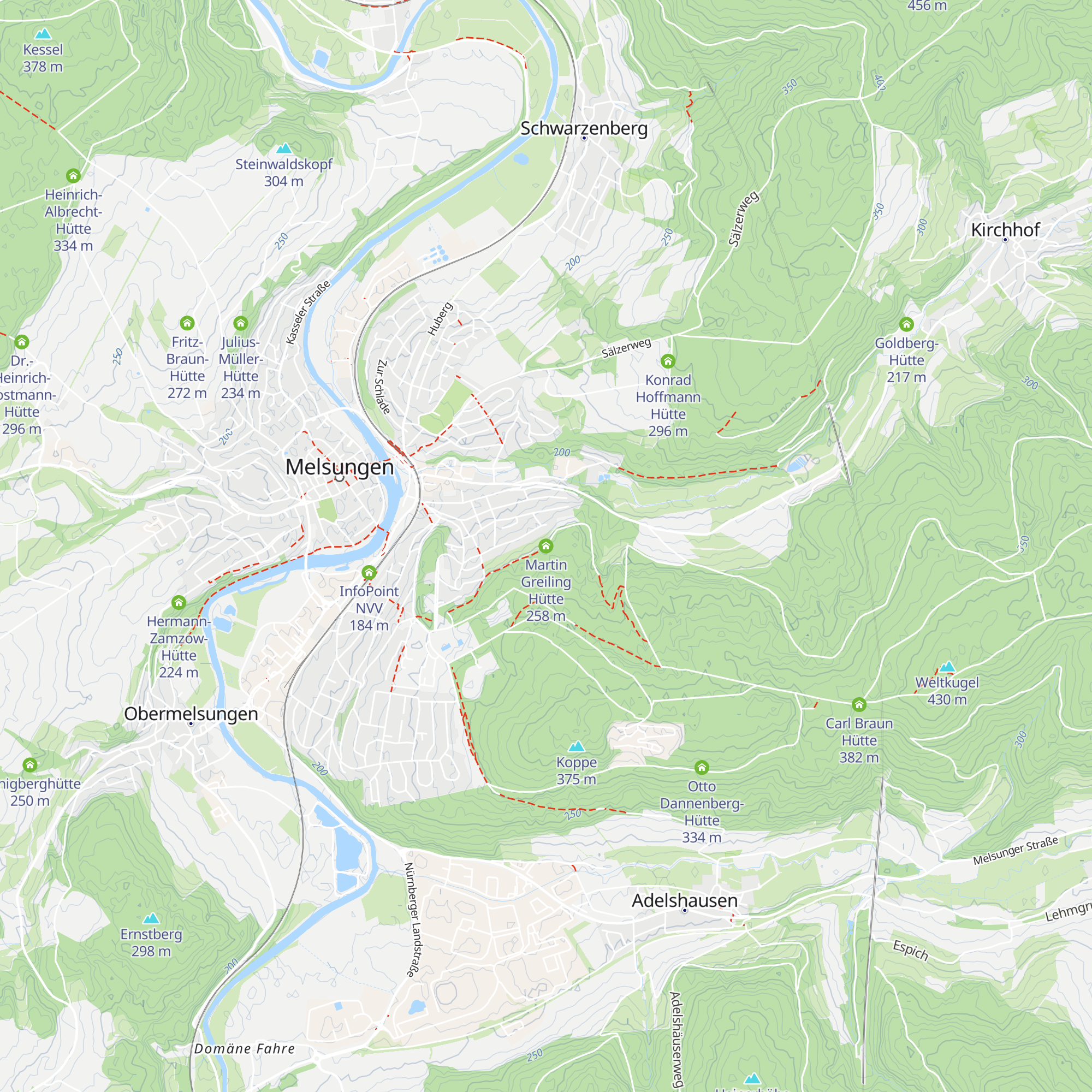 Martin Greiling Hütte map