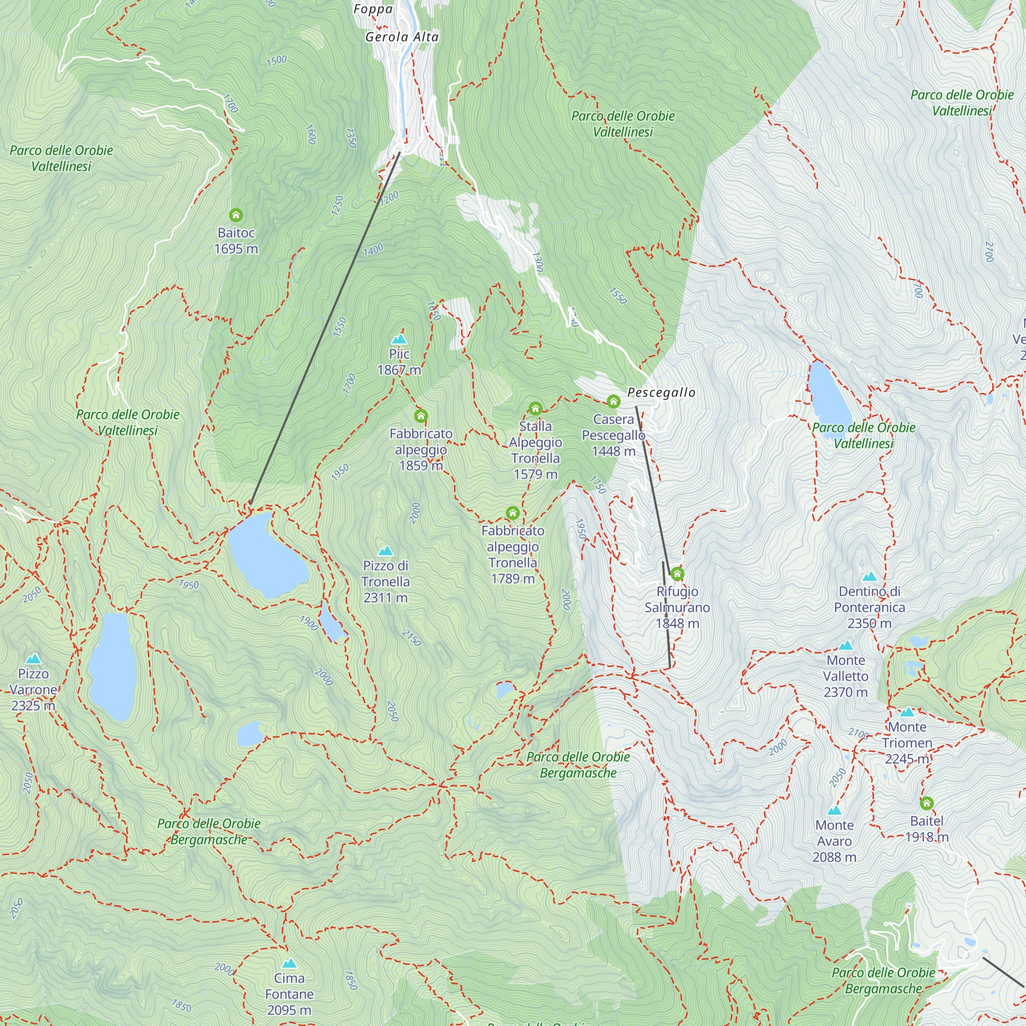 Fabbricato alpeggio Tronella map
