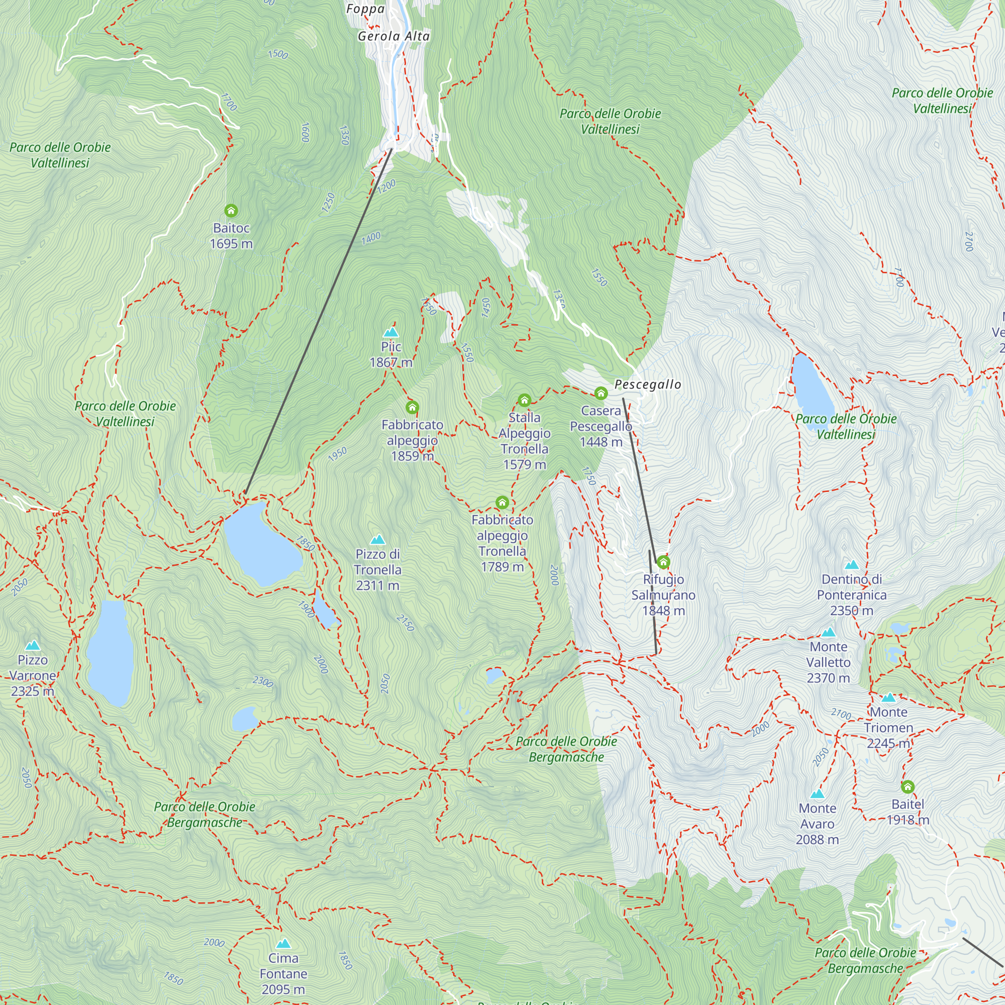 Fabbricato alpeggio Tronella map