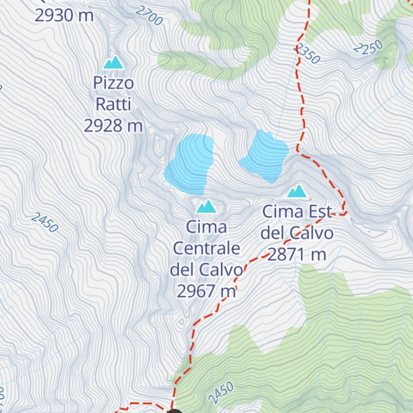 Map of Cima Centrale del Calvo