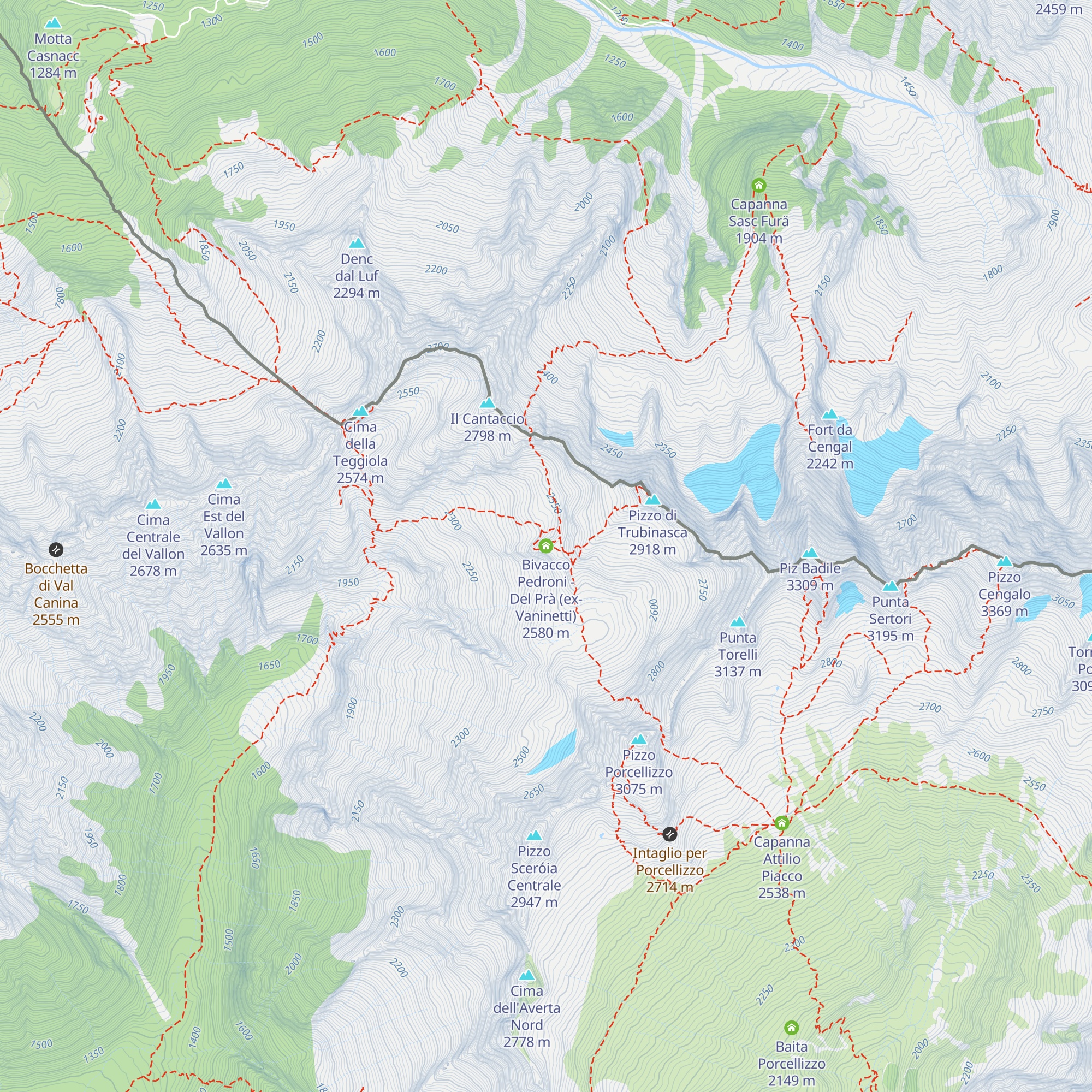 Bivacco Pedroni - Del Prà (ex-Vaninetti) map