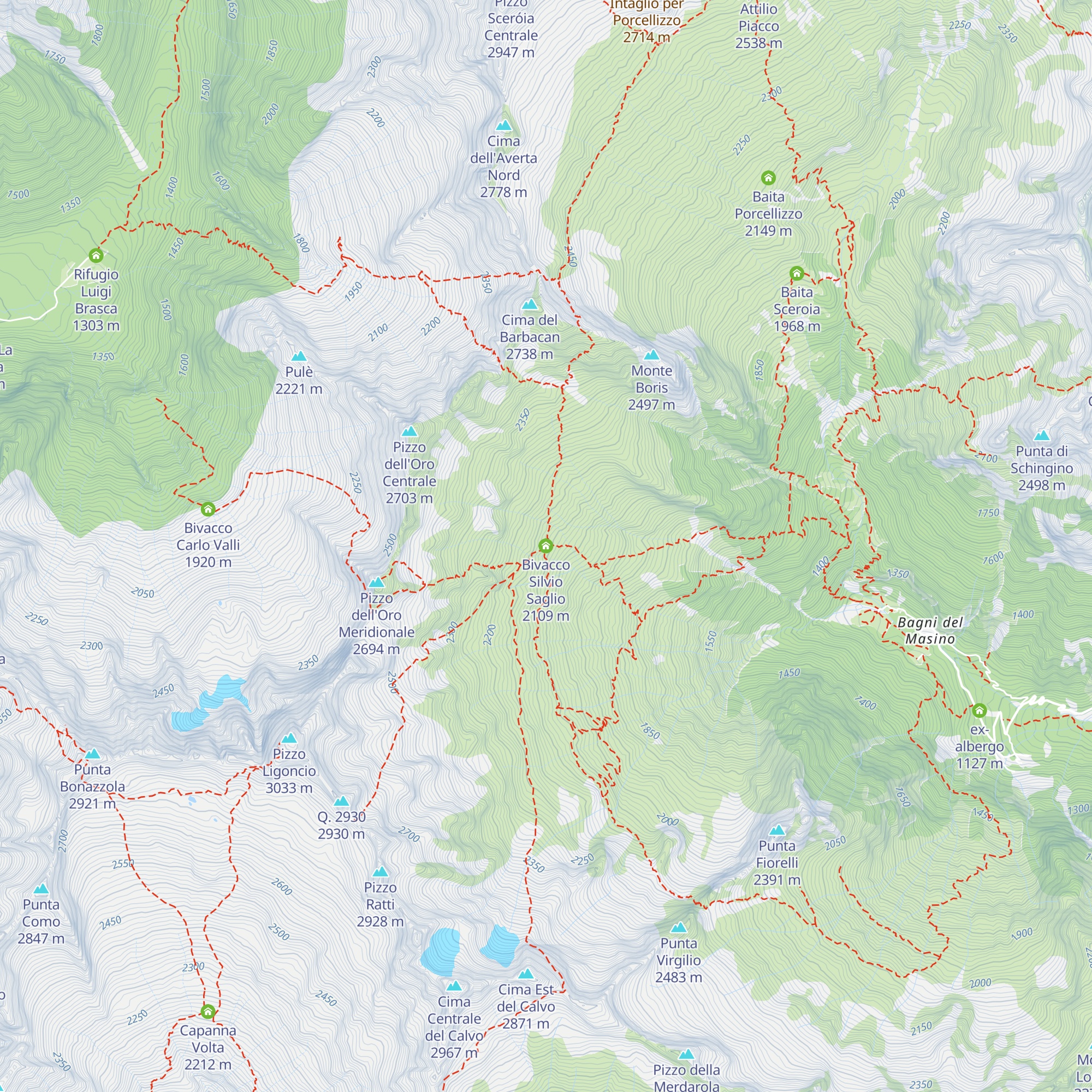 Bivacco Silvio Saglio map