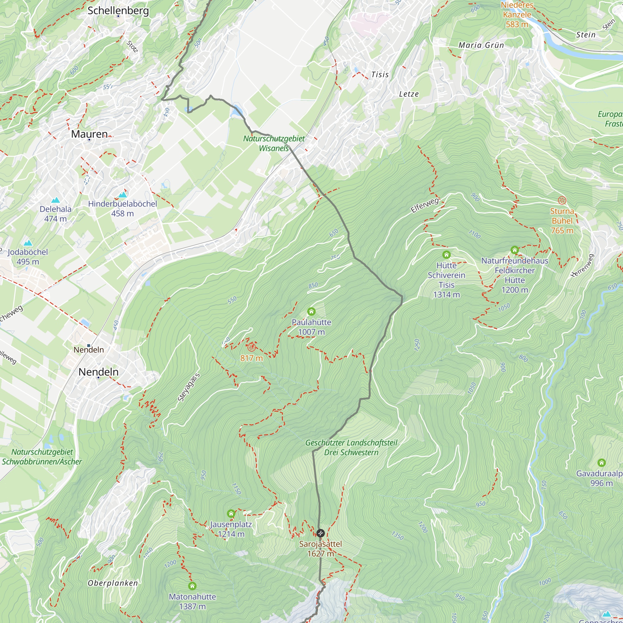 Paulahütte map