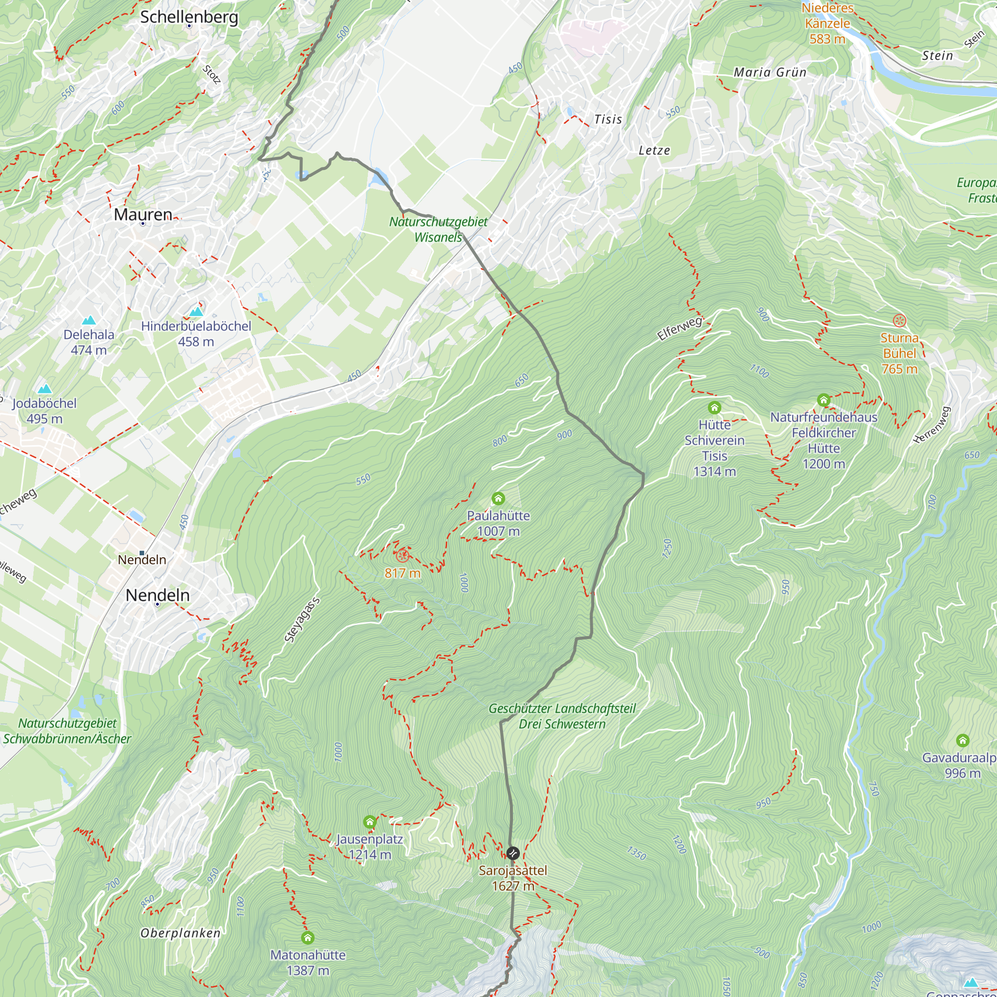 Paulahütte map