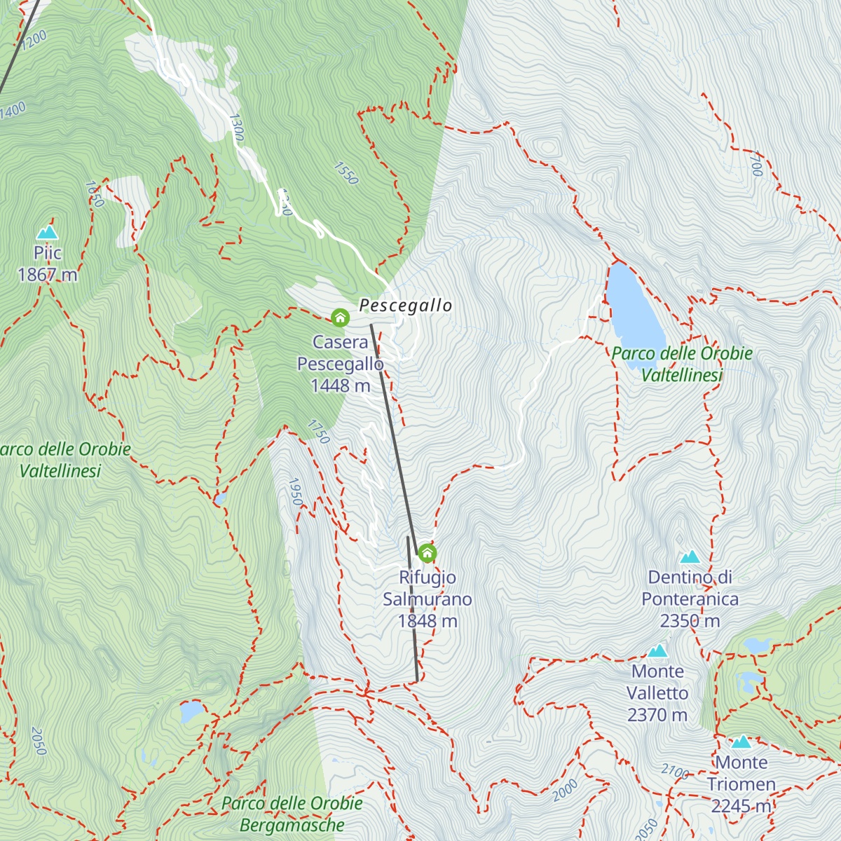 Casera dell'Alpe Pescegallo Foppe map