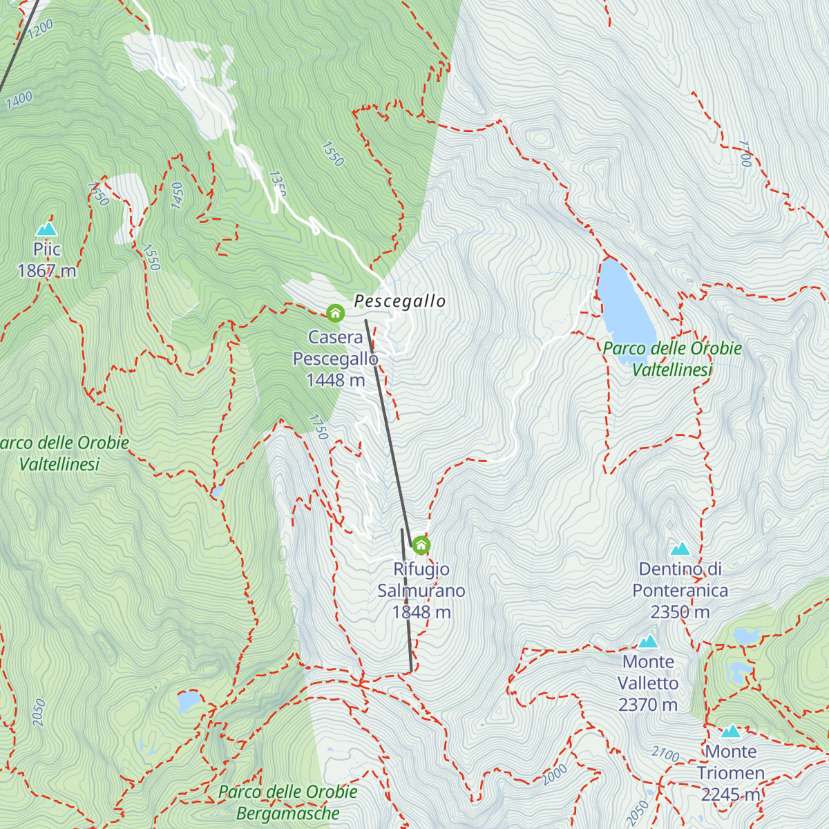 Casera dell'Alpe Pescegallo Foppe map