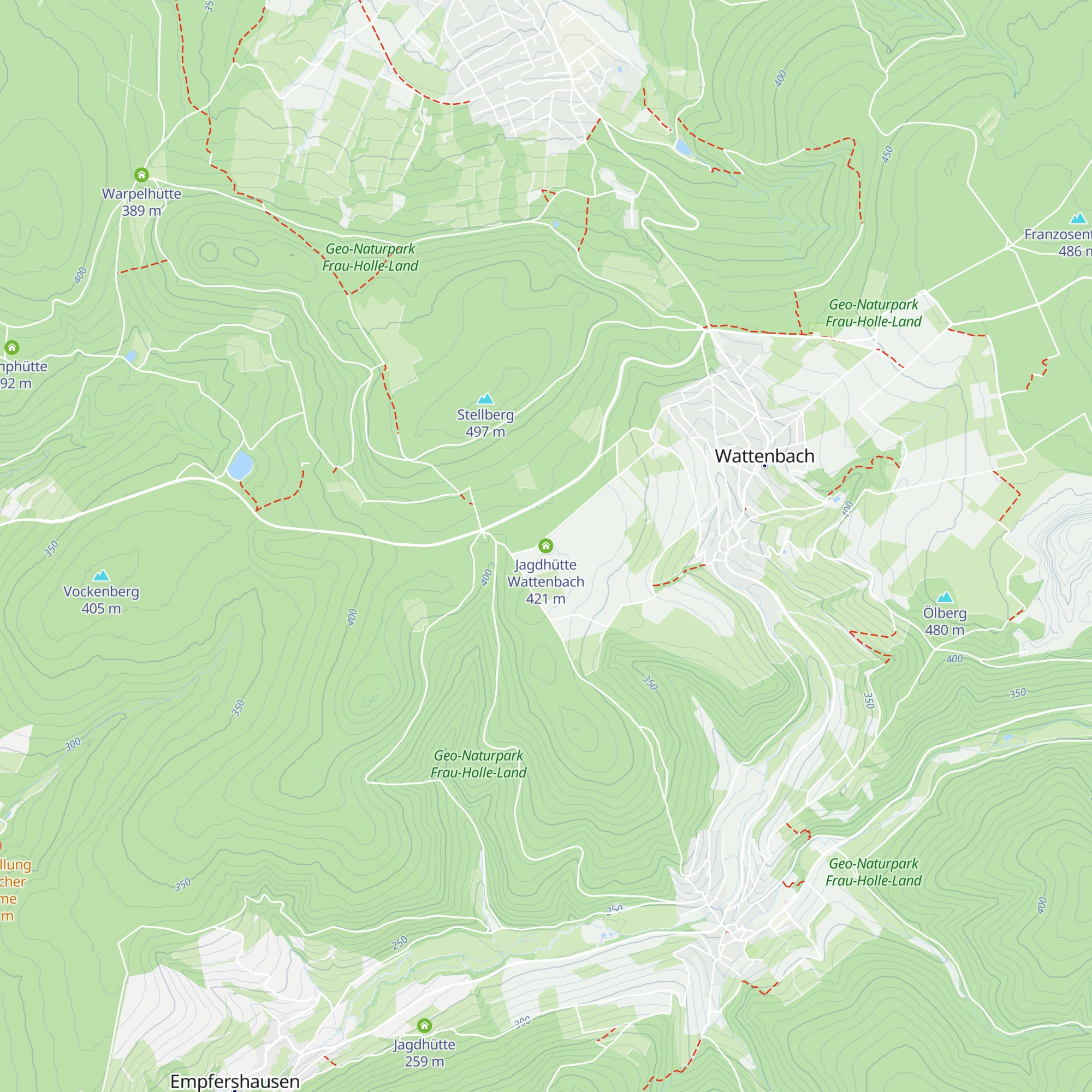 Jagdhütte Wattenbach map