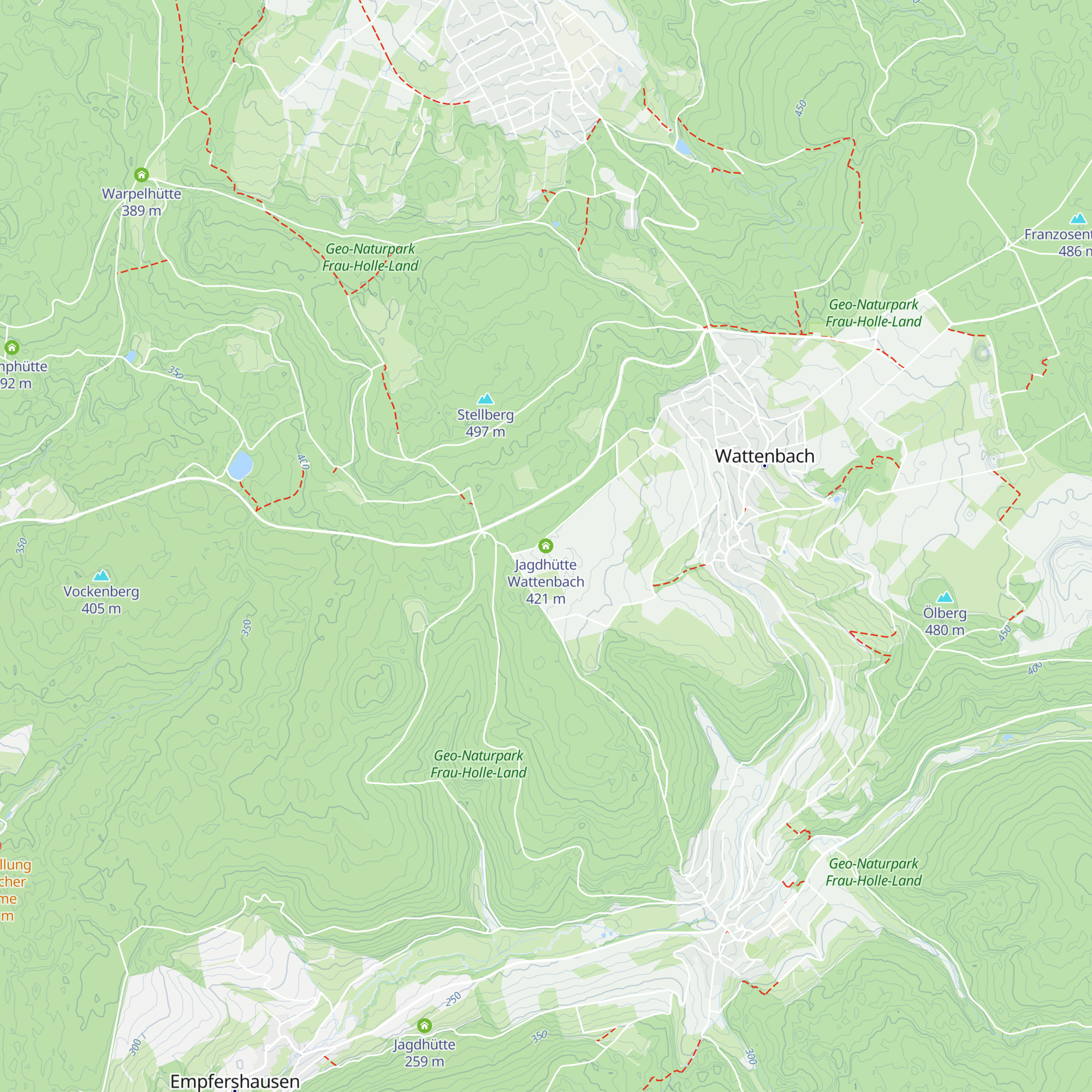 Jagdhütte Wattenbach map