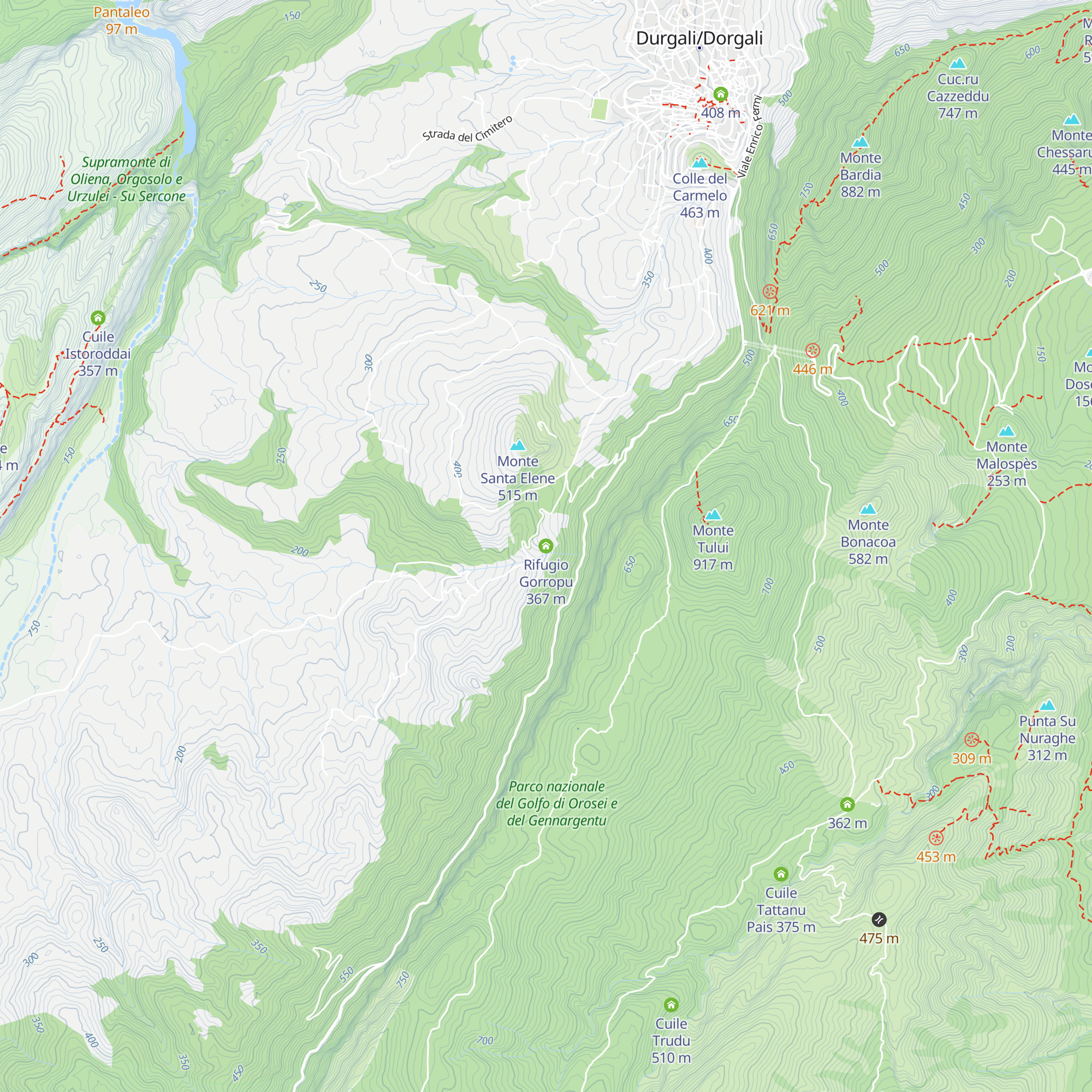 Rifugio Gorropu map