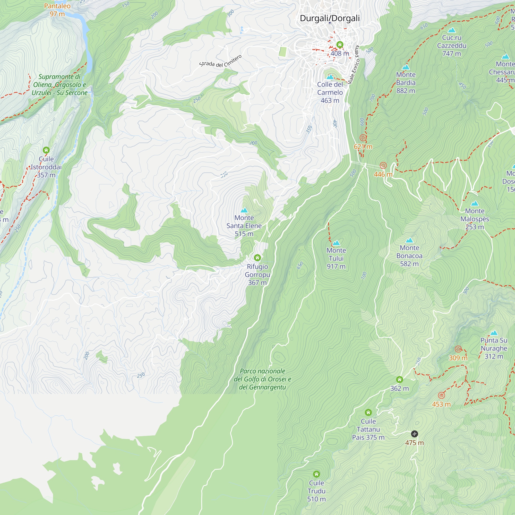 Rifugio Gorropu map