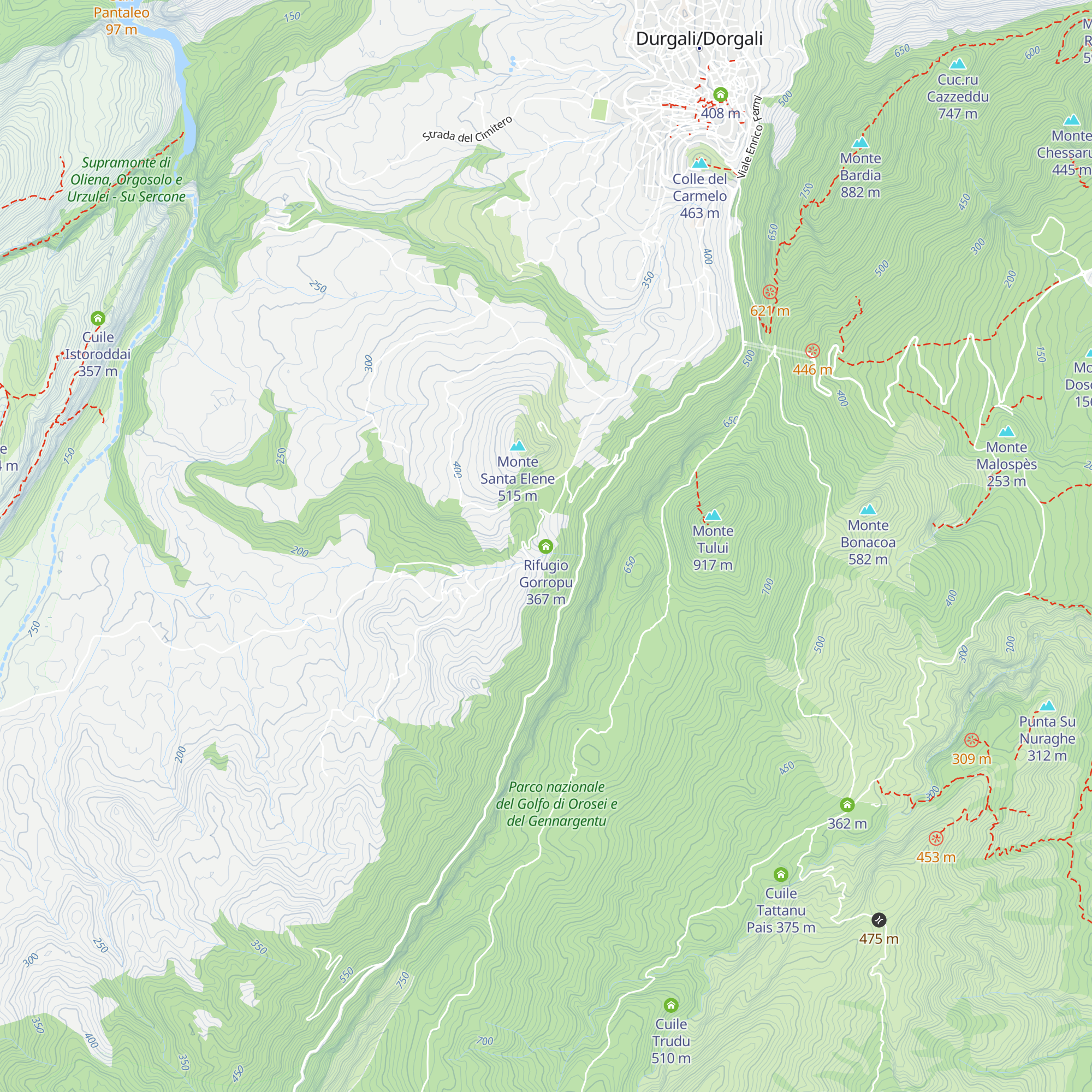 Rifugio Gorropu map