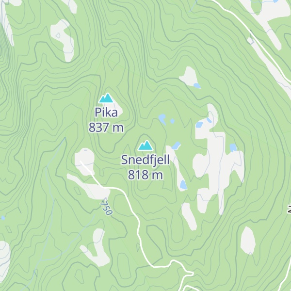 Map of Snedfjell