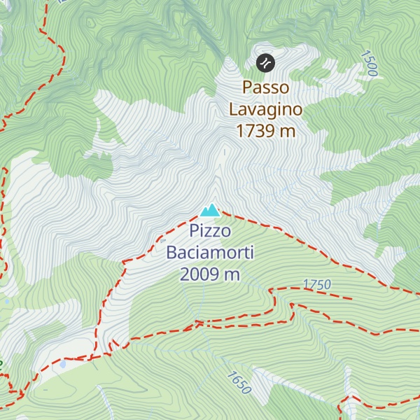 Map of Pizzo Baciamorti