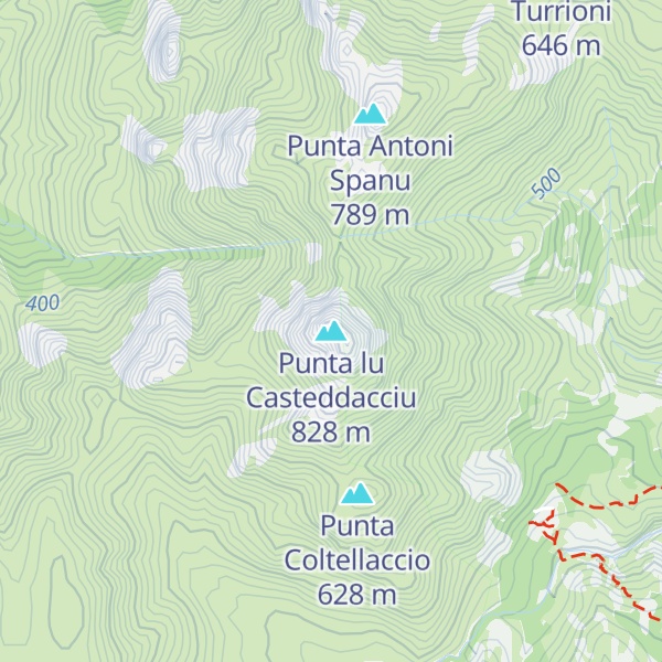 Map of Punta lu Casteddacciu