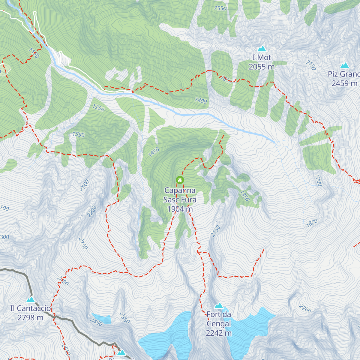 Capanna Sasc Furä map