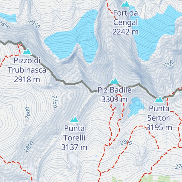 Map of Punta Sant'Anna / Piz Badilett