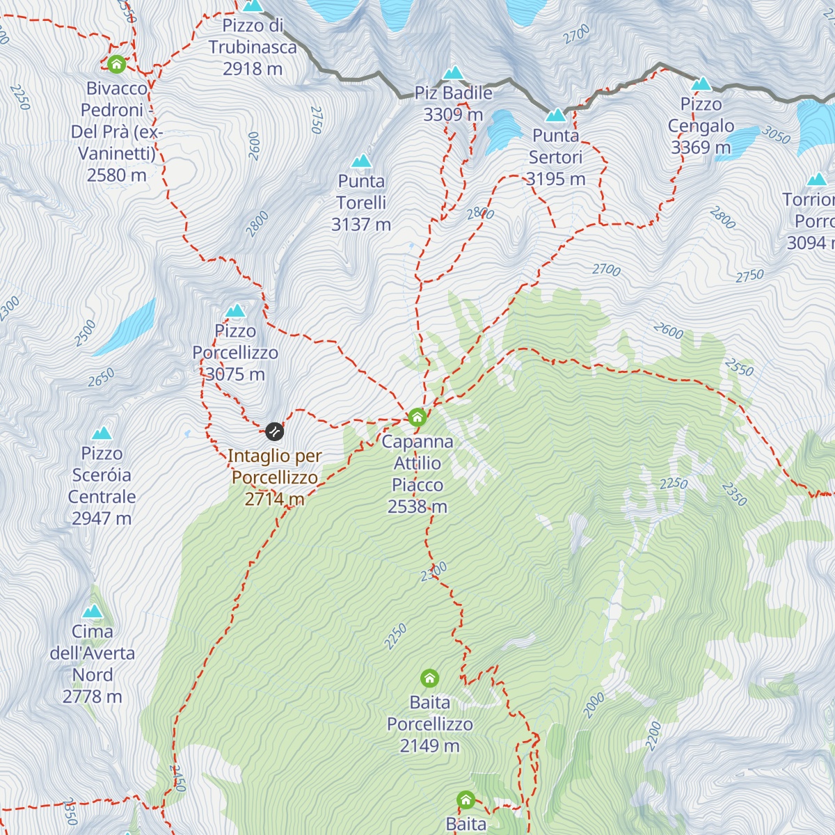Capanna Attilio Piacco map