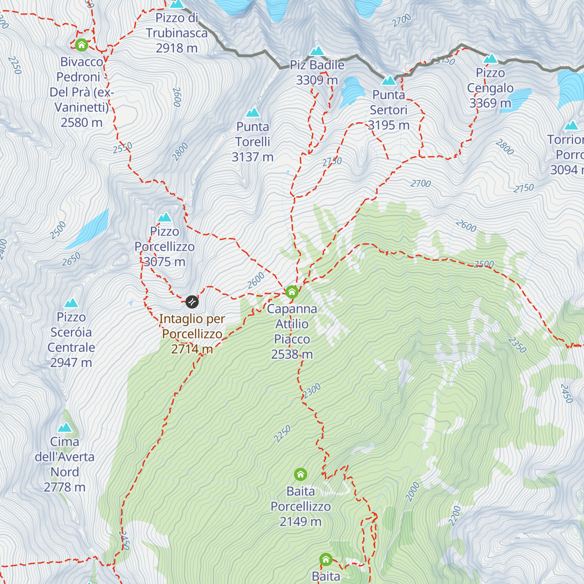 Capanna Attilio Piacco map