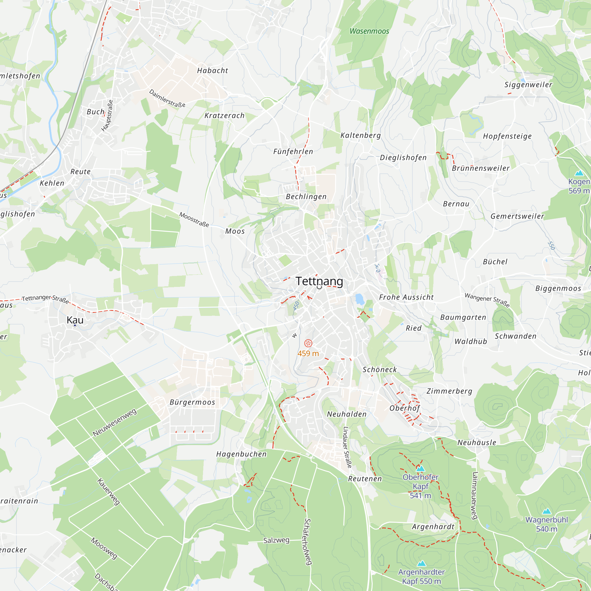 Tourist Information Tettnang map