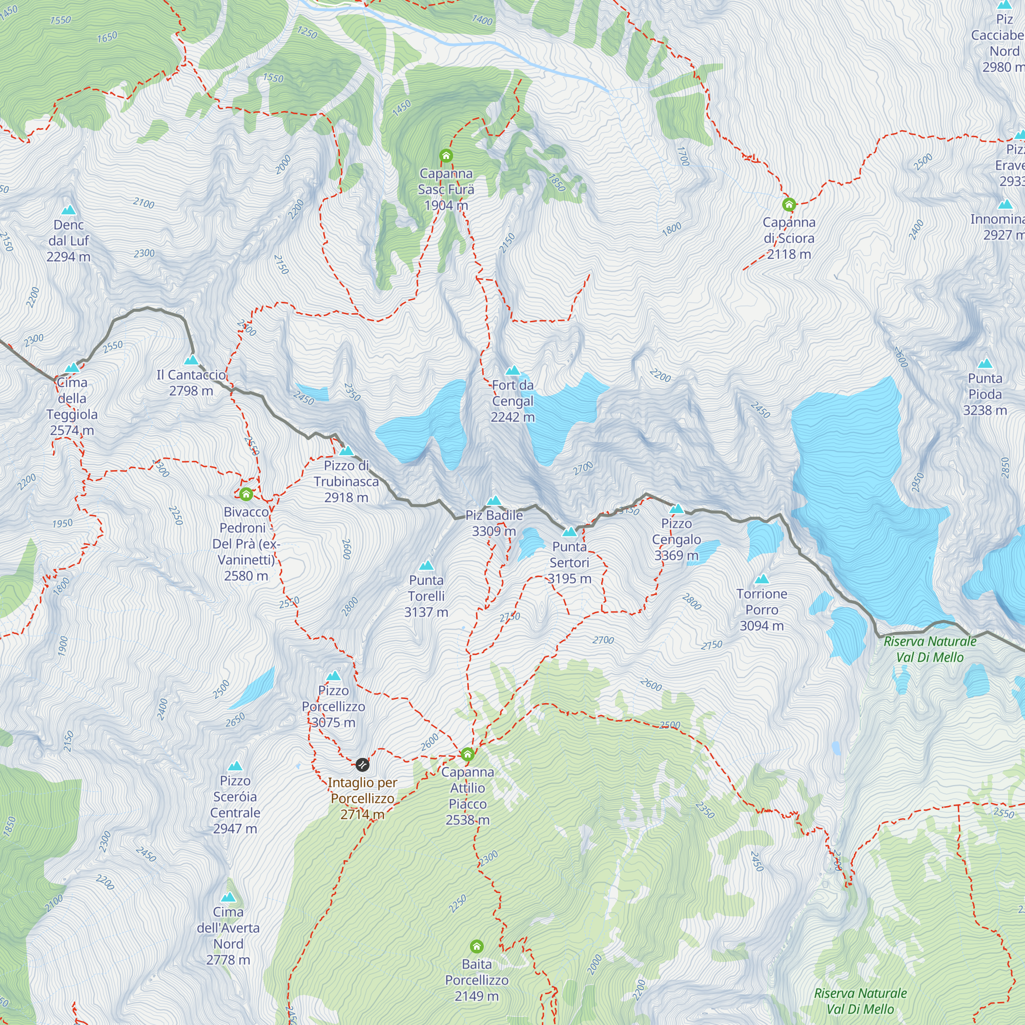Bivacco Alfredo Redaelli map