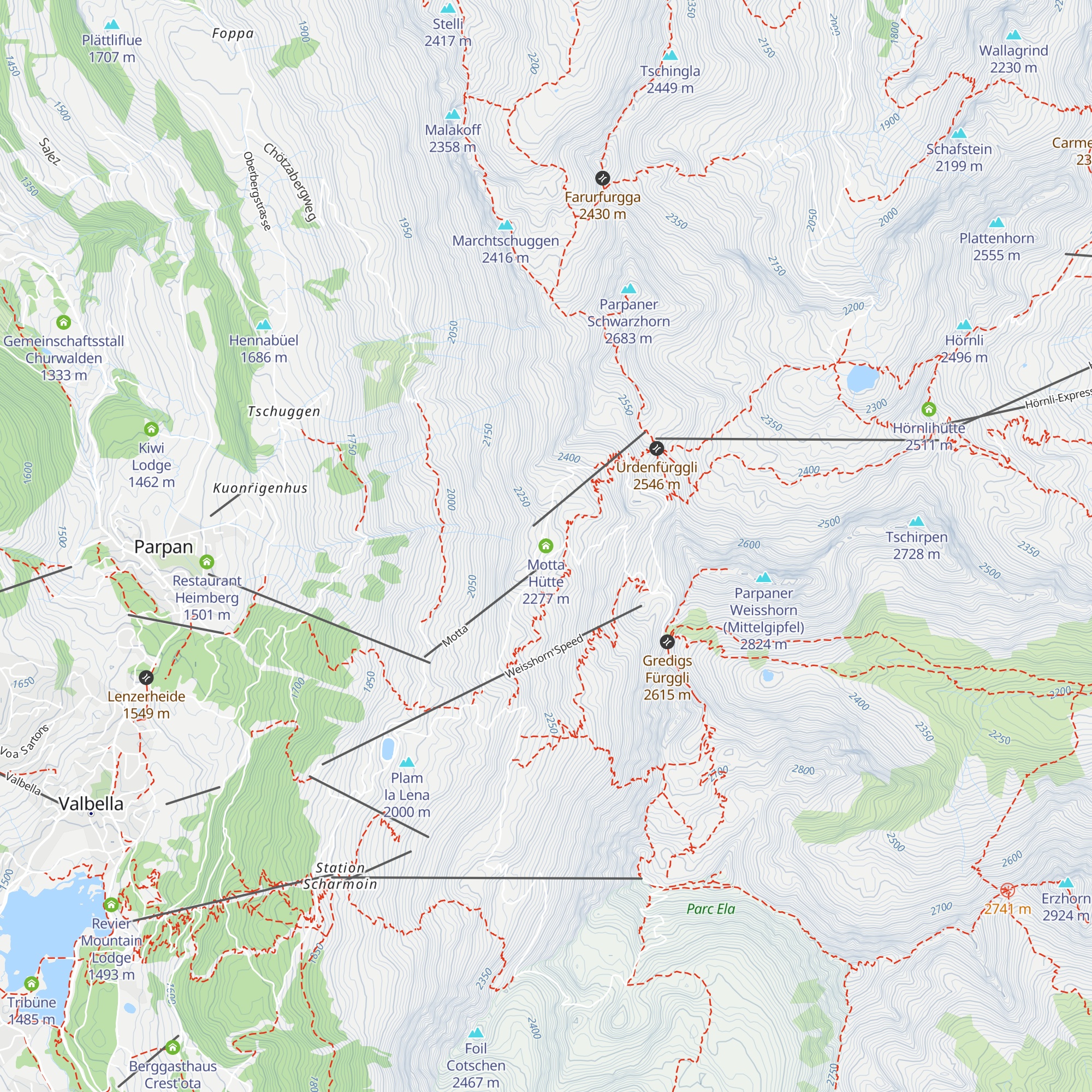 Motta Hütte map