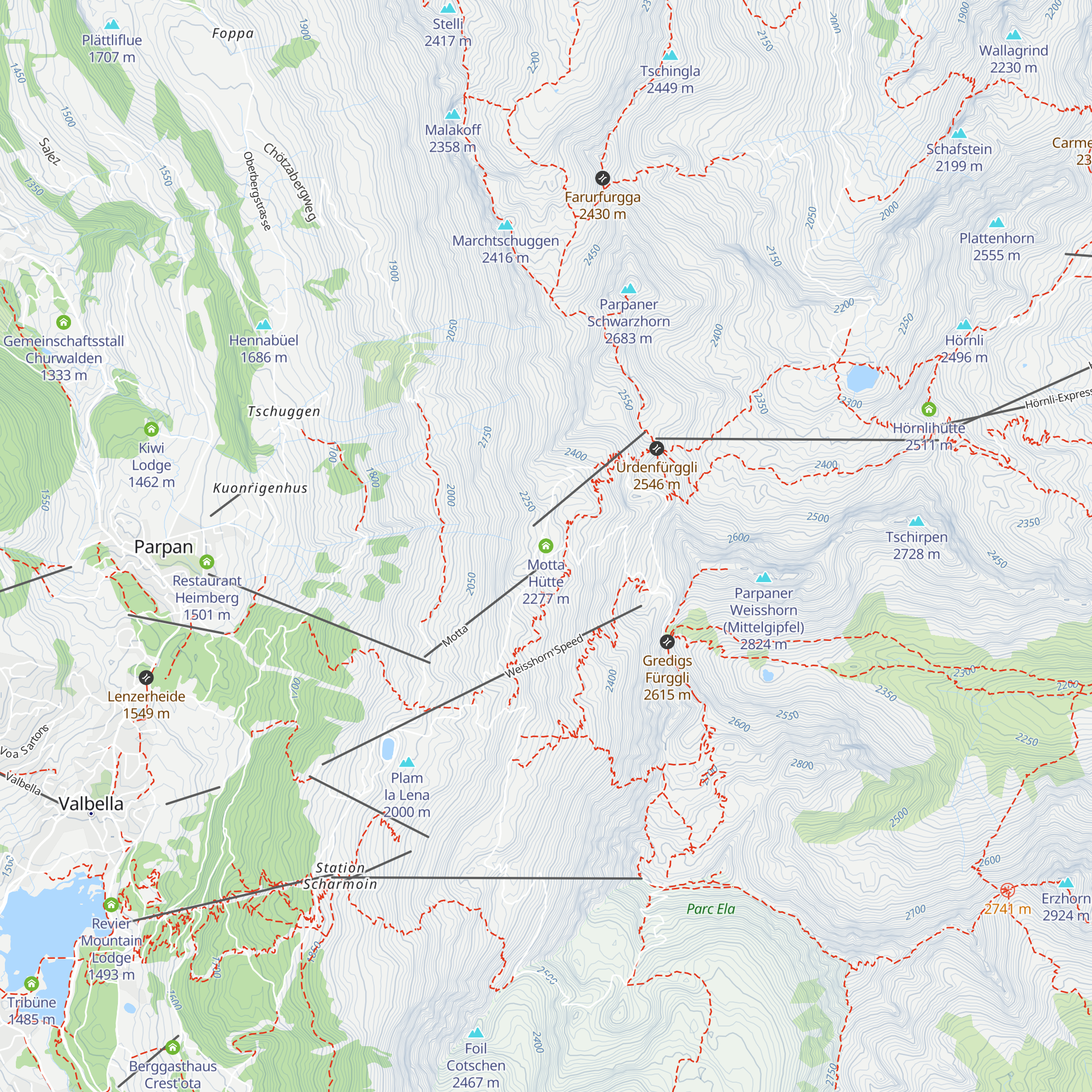 Motta Hütte map