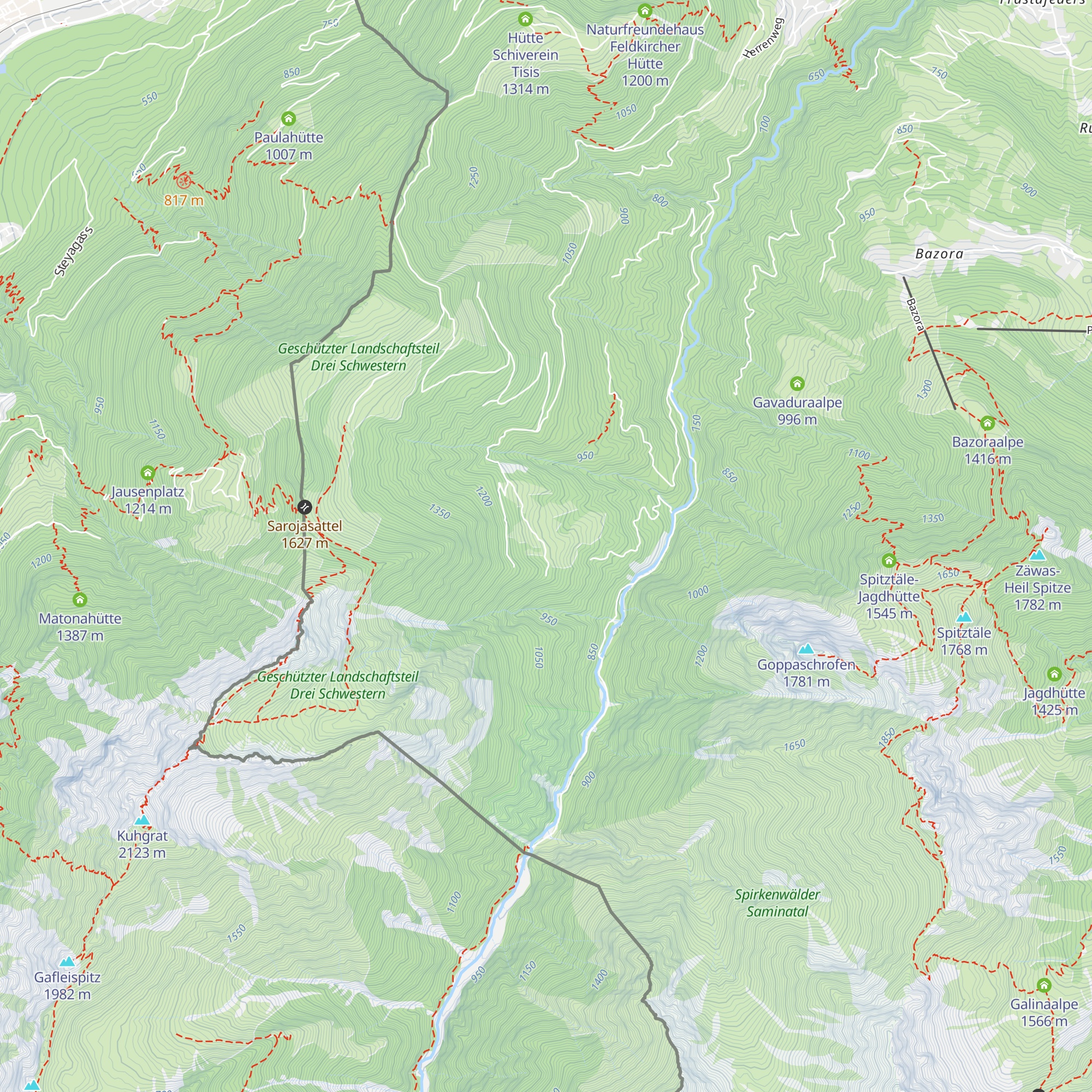 Gaudenzaalpe map