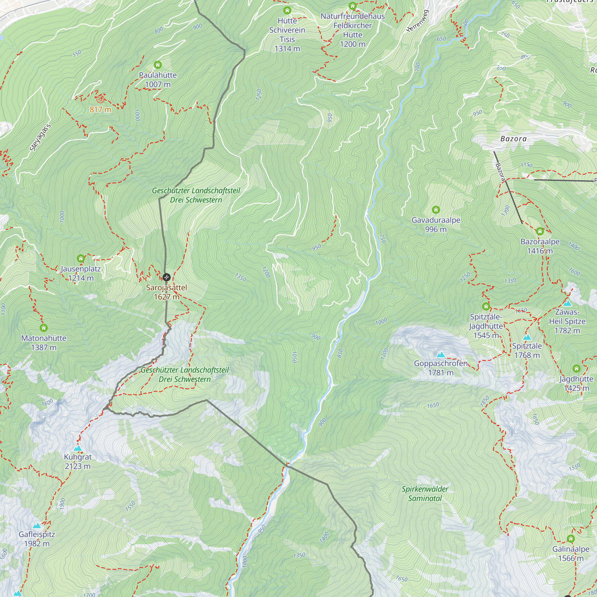 Gaudenzaalpe map
