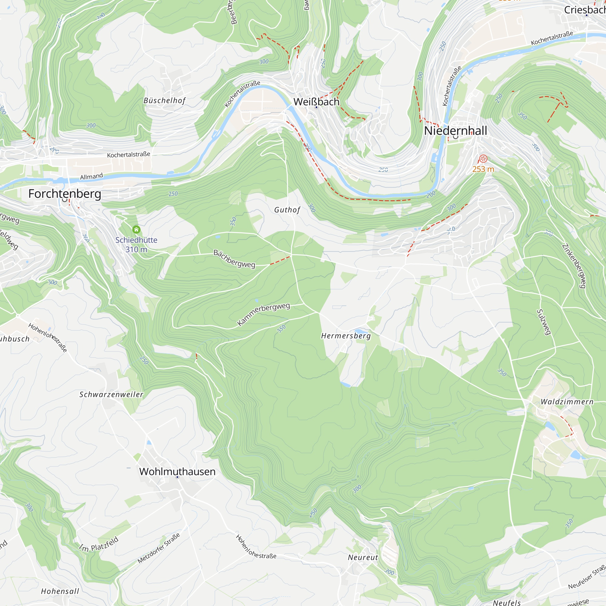 Waldhütte Erlenschlag map