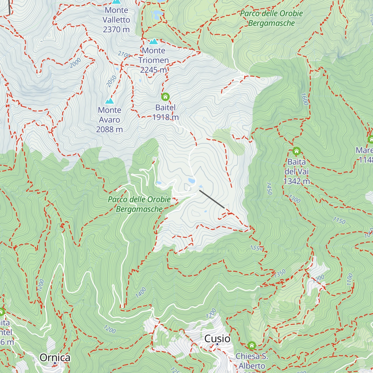 Rifugio albergo Monte Avaro map