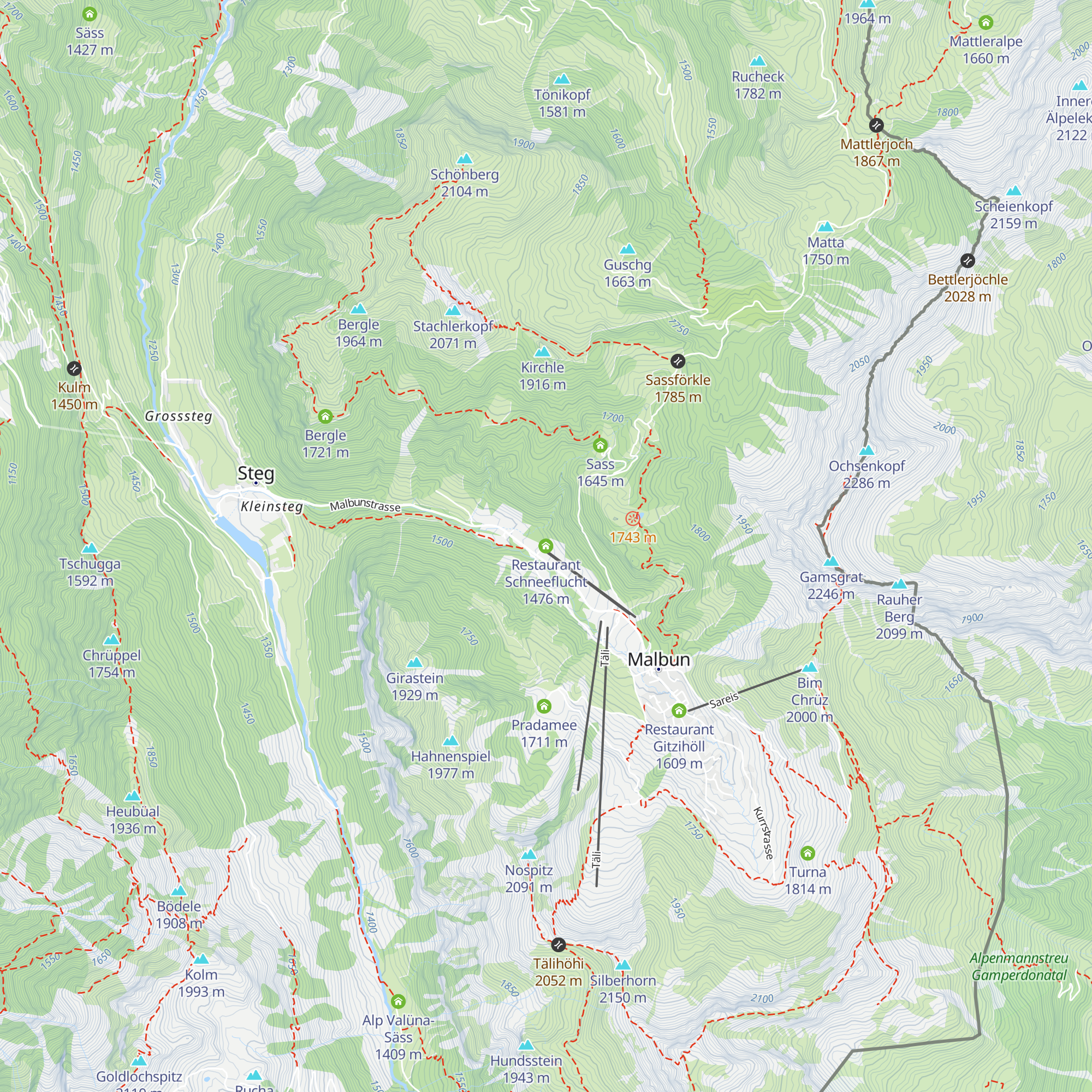 Restaurant Schneeflucht map