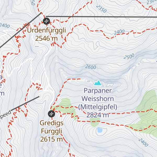 Map of Parpaner Weisshorn