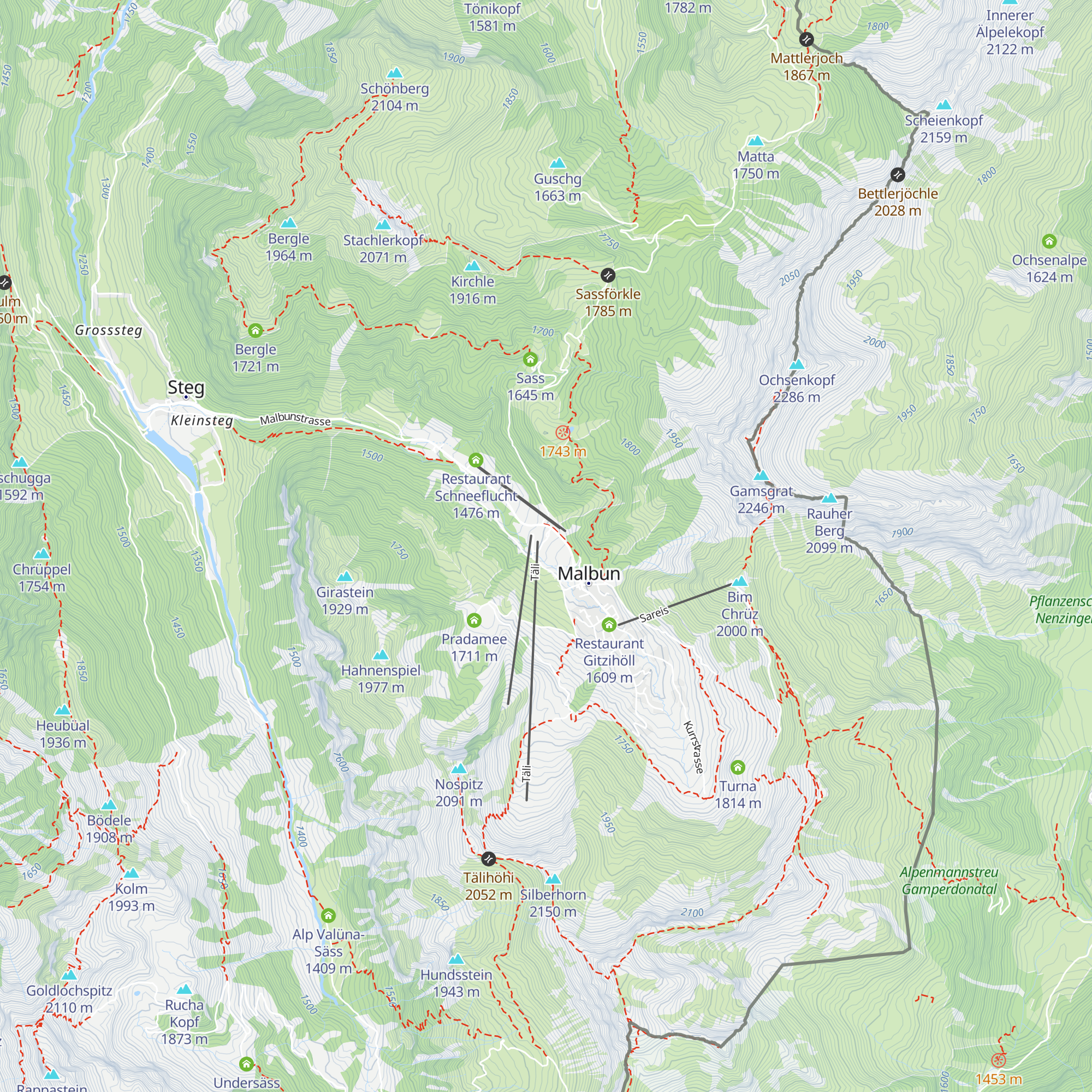 JUFA Hotel Malbun map