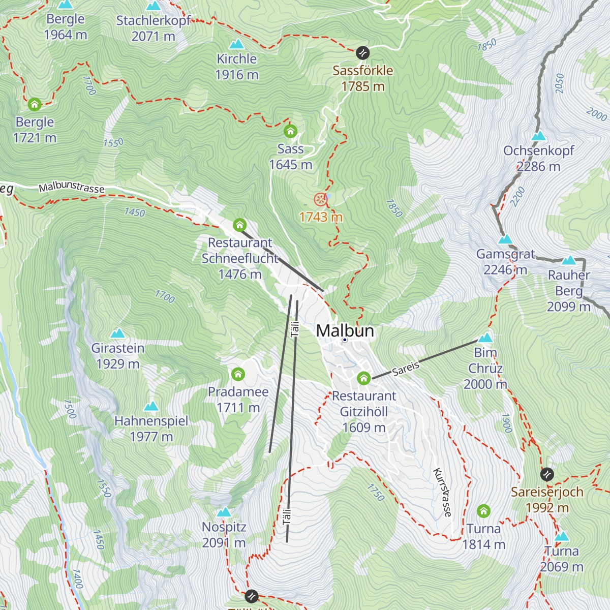 JUFA Hotel Malbun map