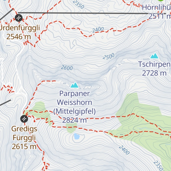 Map of Parpaner Weisshorn (Ostgipfel)