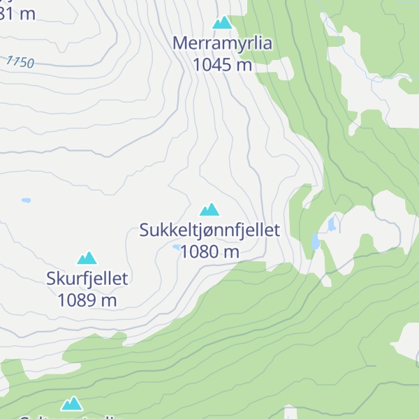 Map of Sukkeltjønnfjellet