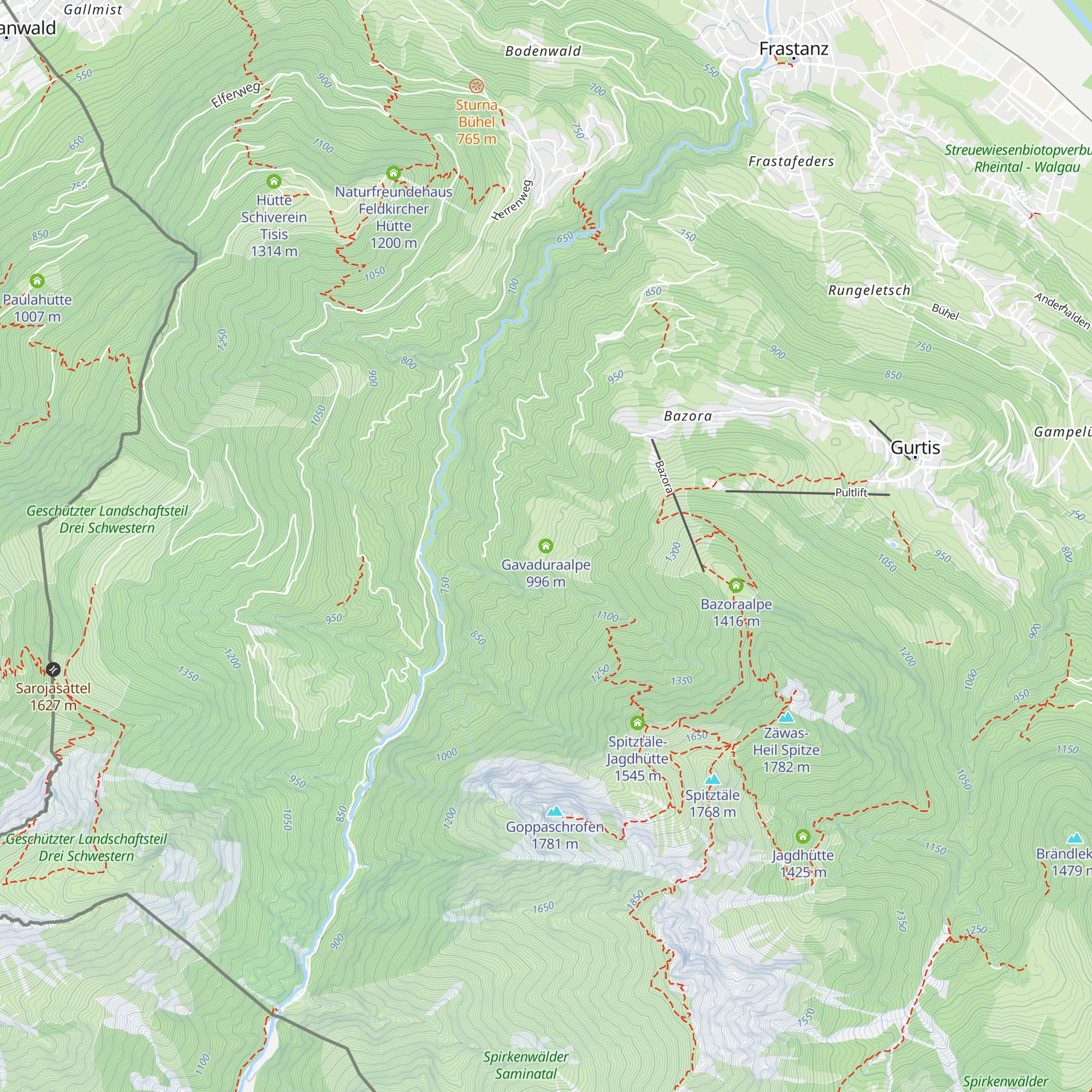Gavaduraalpe map