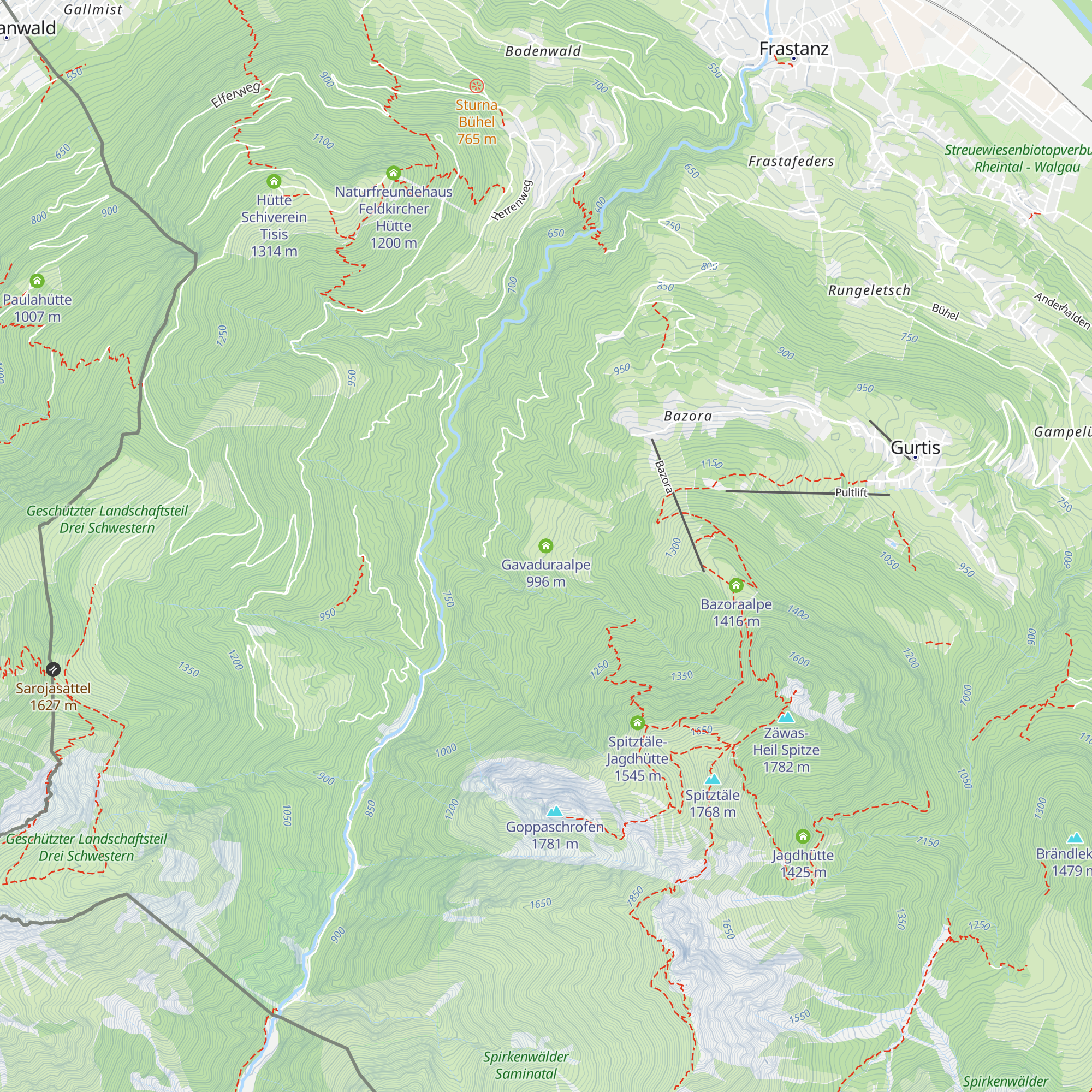 Gavaduraalpe map