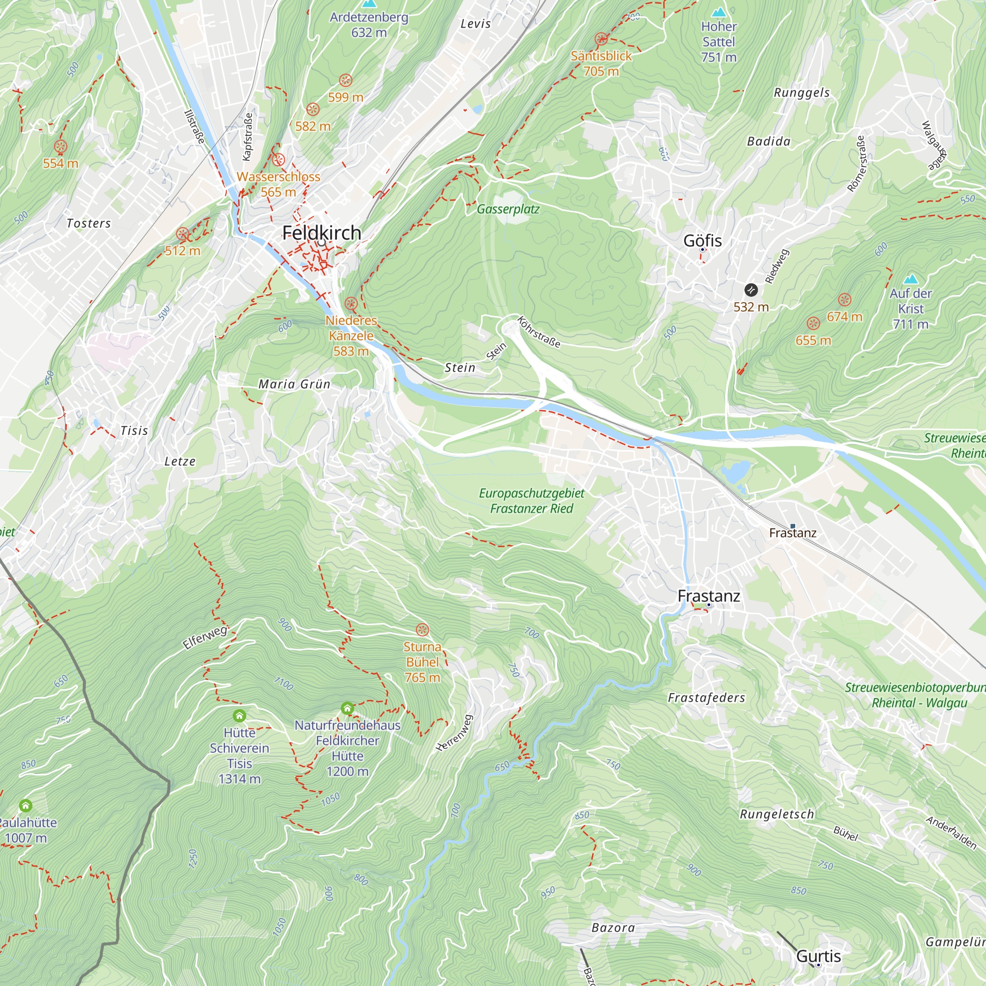 Grundwasserbrunnen Frastanzer Ried map