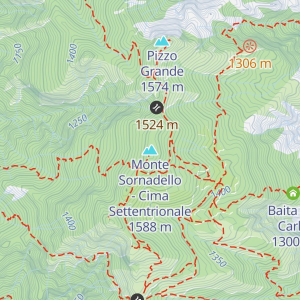 Map of Monte Sornadello - Cima Settentrionale