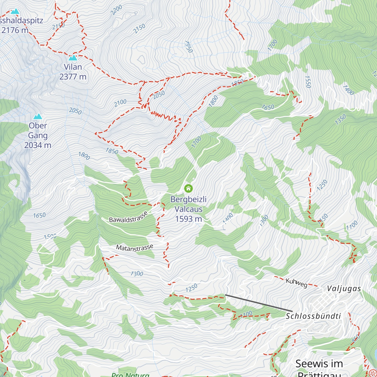 Bergbeizli Valcaus map
