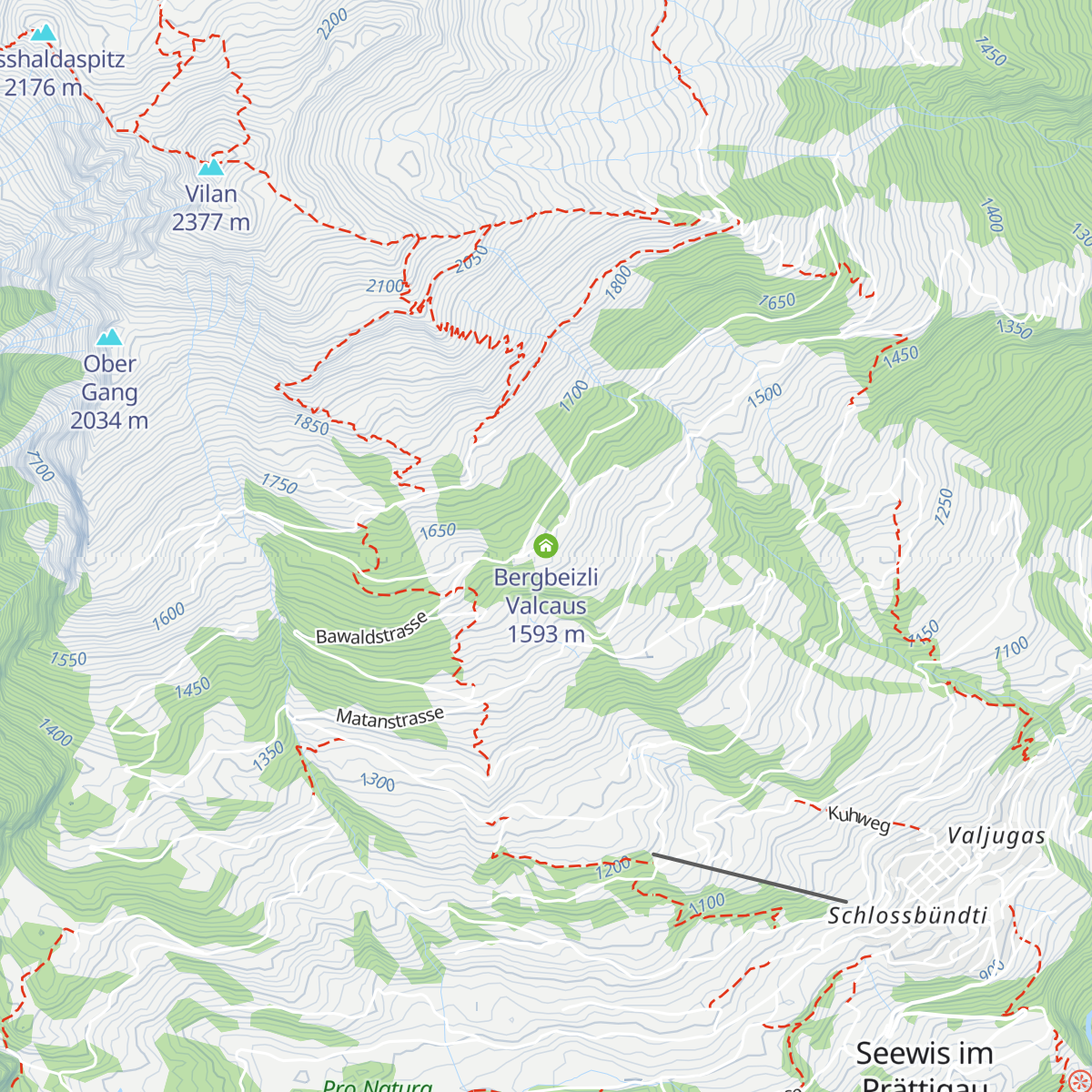 Bergbeizli Valcaus map