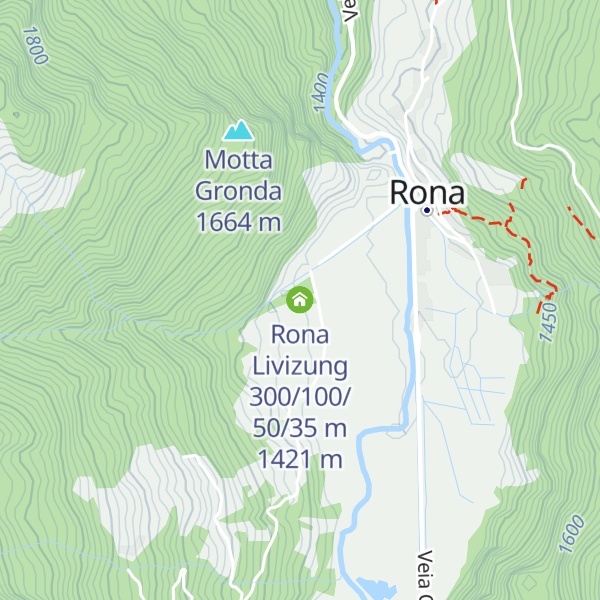 Map of Rona Livizung 300/100/50/35 m